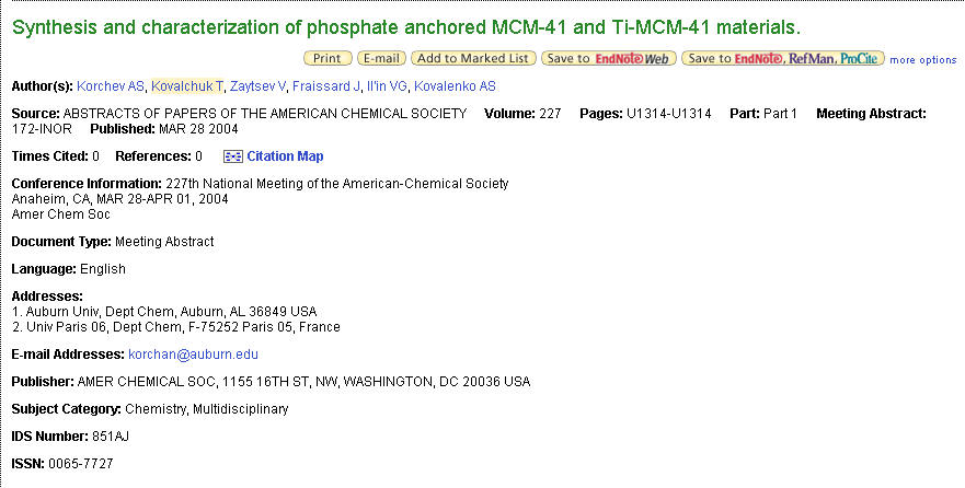 ABSTRACTS OF PAPERS OF THE AMERICAN CHEMICAL SOCIETY